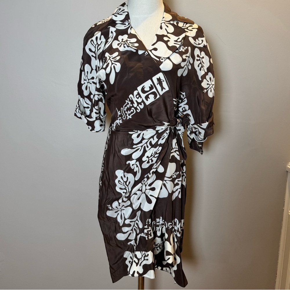 Vintage Thierry Mugler Silk Wrap Dress Size 42 - Picture 4 of 13